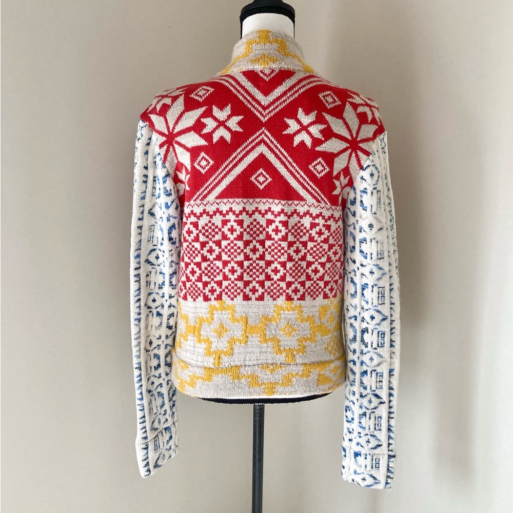 NWT BDG Rian Lace-Up Sweater in Multi Red Size M - Picture 12 of 14
